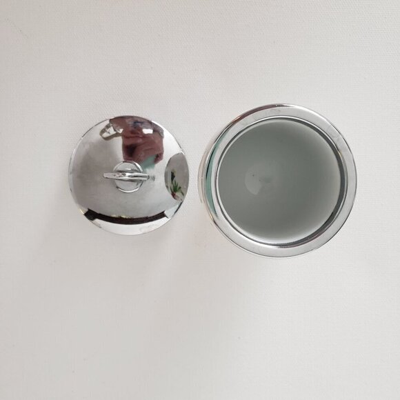 Vintage Shafford Persian Garden Pattern Porcelain Double Egg Coddler Metal Lid - Picture 4 of 12